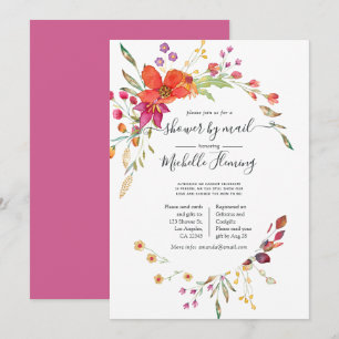 Watercolor Spring Wild Flower Baby Shower by Mail Invitation