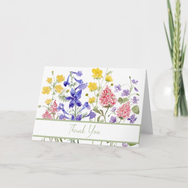 Watercolor Spring Wildflower Note Card (Front)