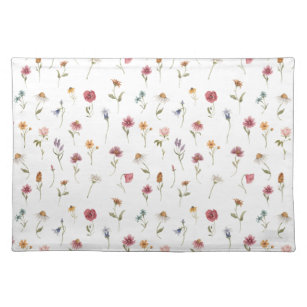 Watercolor Spring Wildflower Pattern Placemat