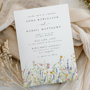 Watercolor Spring Wildflower Wedding Invitation