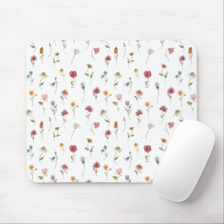 Watercolor Spring Wildflower Women Office Mouse Mat