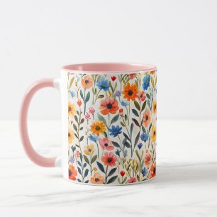 Watercolor Spring Wildflowers Background-99033 Mug