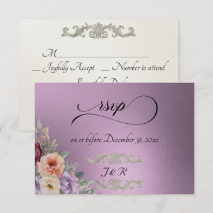 Watercolor Spring Wildflowers - Lavender RSVP Card