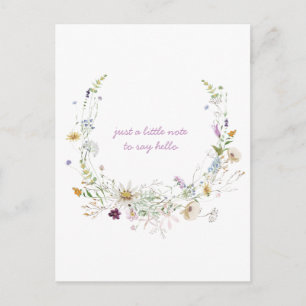 Watercolor Spring Wildflowers Thinking of You Postcard