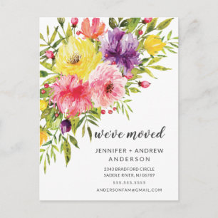 Watercolor Springtime Floral Moving Announcement