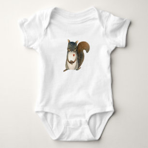 Watercolor squirrel baby bodysuit