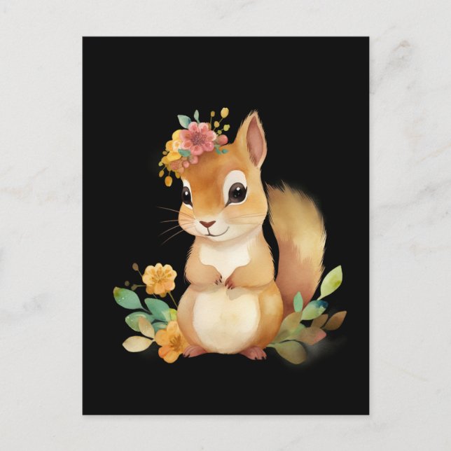 Watercolor Squirrel Postcard (Front)