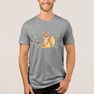 Watercolor Squirrel Tri-Blend Shirt