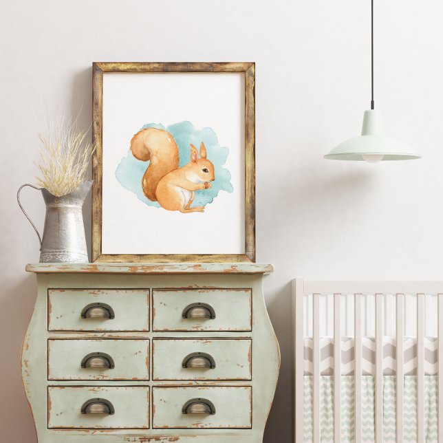 Watercolor Squirrel Woodland Animal Forest Poster (Creator Uploaded)