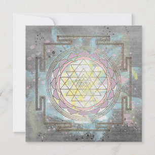 Watercolor Sri Yantra - Greeting Card