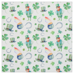 Watercolor St. Patrick's Day Pattern Fabric