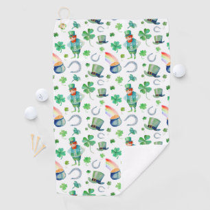 Watercolor St. Patrick's Day Pattern Golf Towel