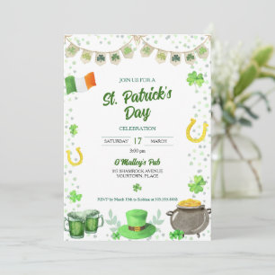 Watercolor St Patricks Party Invitation