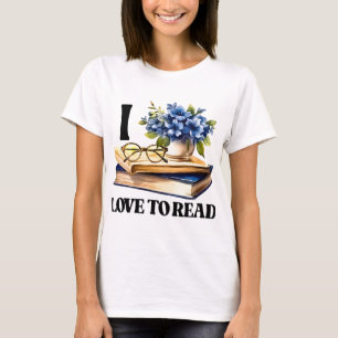 WATERCOLOR STACK OF BOOKS FOR BOOK LOVERS T-Shirt