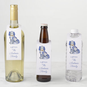 Watercolor Staffordshire Dogs Bottle Tag