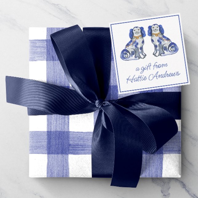 Watercolor Staffordshire Dogs Gift Enclosure Card (Creator Uploaded)