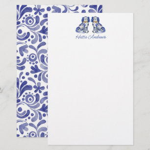 Watercolor Staffordshire Dogs Personalised Stationery