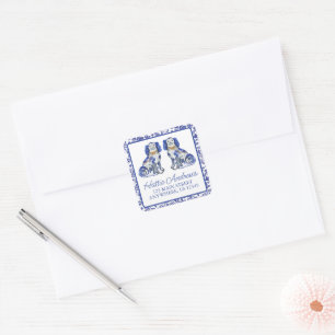 Watercolor Staffordshire Dogs Return Address Square Sticker