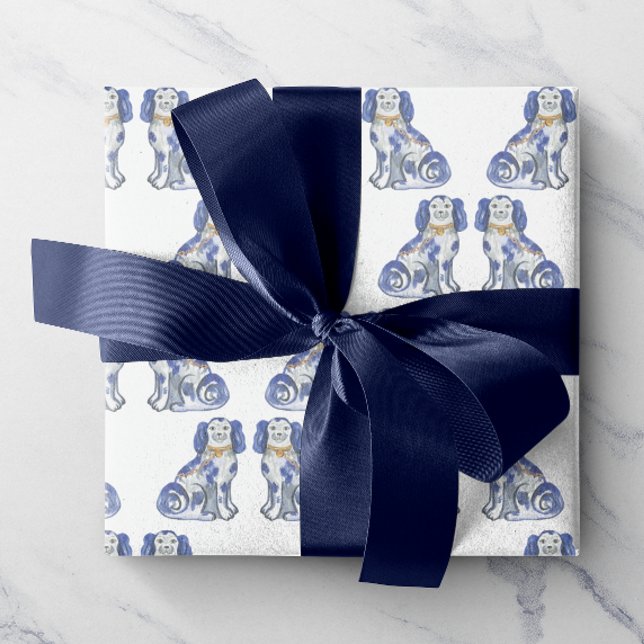 Watercolor Staffordshire Dogs Wrapping Paper (Creator Uploaded)