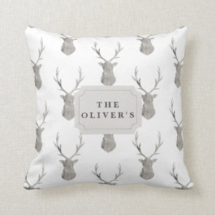 WATERCOLOR STAG CUSHION