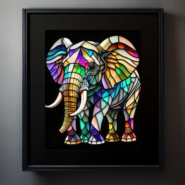 Watercolor Stained Glass Elephant Poster (Creator Uploaded)