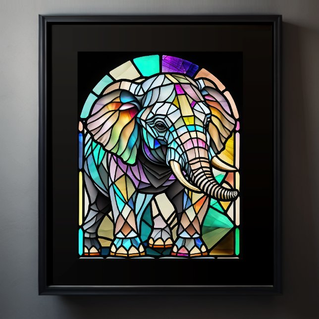 Watercolor Stained Glass Elephant Poster (Creator Uploaded)