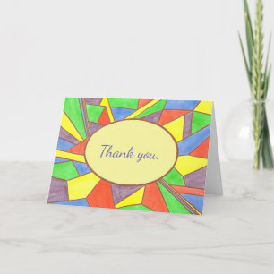 Watercolor Stained Glass Look Thank you Cards