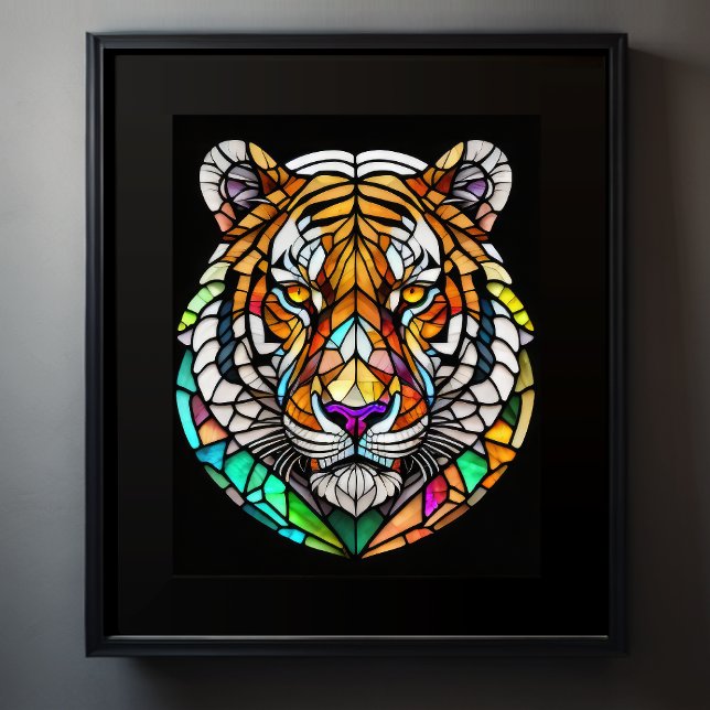 Watercolor Stained Glass Style Tiger 5:4 Poster (Creator Uploaded)
