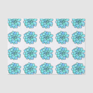 Watercolor Stained Glass Succulent Pattern Tissue Paper