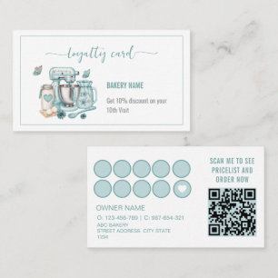 Watercolor stand mixer Bakery Loyalty card