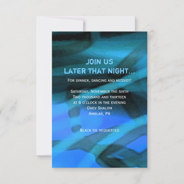 WATERCOLOR STAR Bar Bat Mitzvah Reply Card (Front)