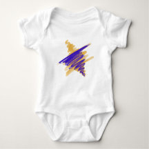 Watercolor Star of David Baby Bodysuit