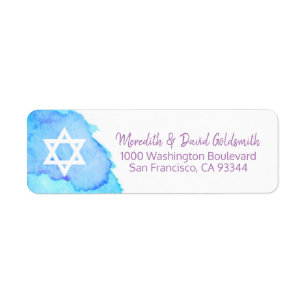 Watercolor Star of David Bat Mitzvah Return