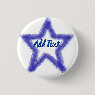Watercolor Star Shape 3 Cm Round Badge