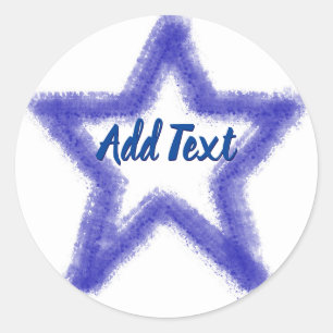 Watercolor Star Shape Classic Round Sticker