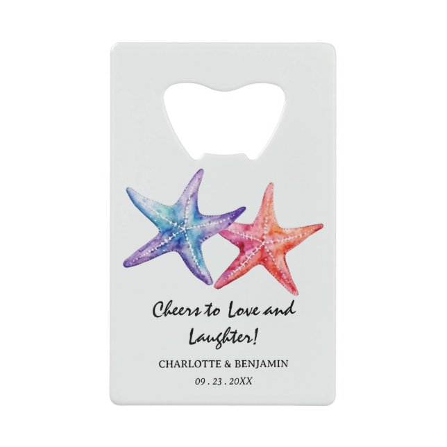 Watercolor Starfish Beach  Wedding Favour (Front)