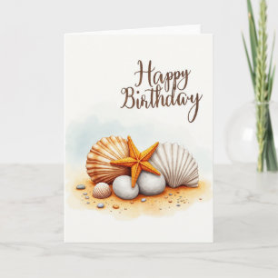 Watercolor Starfish Birthday Card