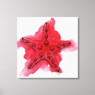 Watercolor Starfish Canvas Print