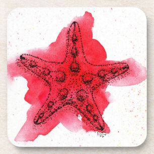 Watercolor Starfish Coaster