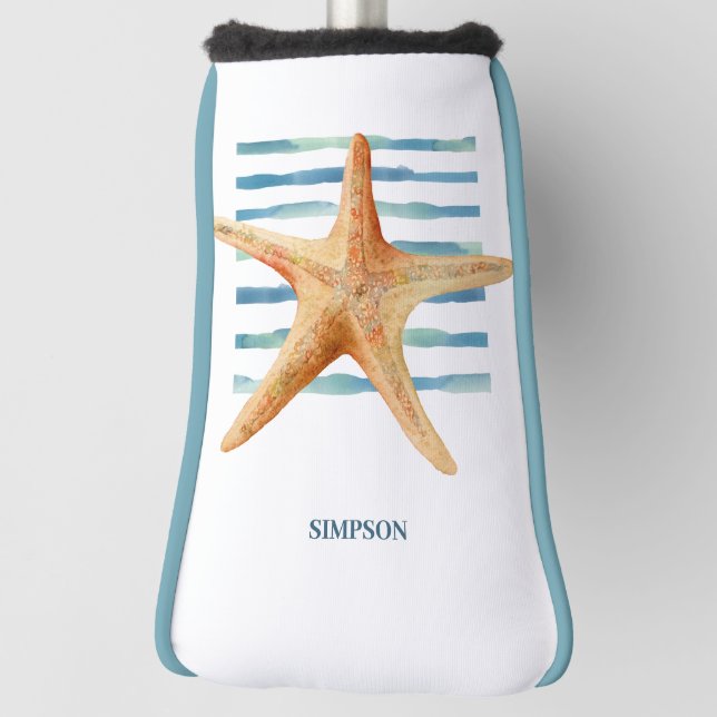 Watercolor STARFISH ,  Golf Head Cover (Rotate 90)
