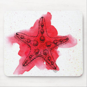 Watercolor Starfish Mouse Mat