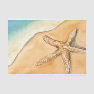 Watercolor Starfish On Beach Tissue Paper