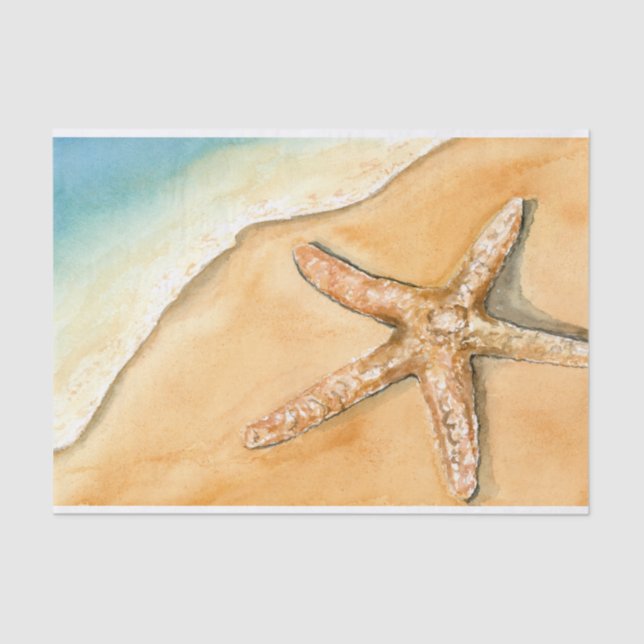 Watercolor Starfish On Beach Tissue Paper (Front)