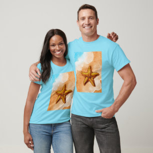 Watercolor Starfish on the Beach T-Shirt