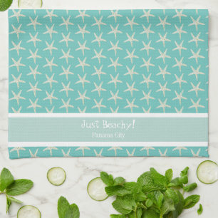 Watercolor Starfish Pattern Tea Towel