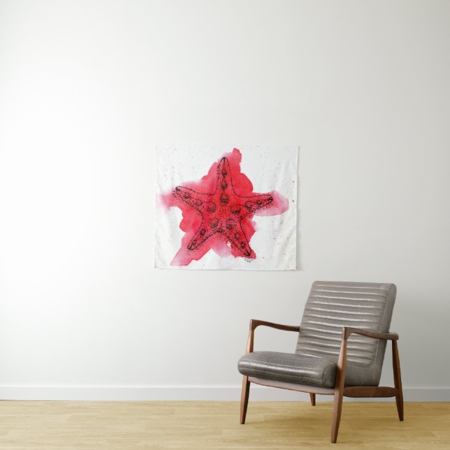 Watercolor Starfish Tapestry (In Situ (Horizontal))