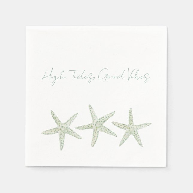 Watercolor Starfish Trio Napkin (Front)