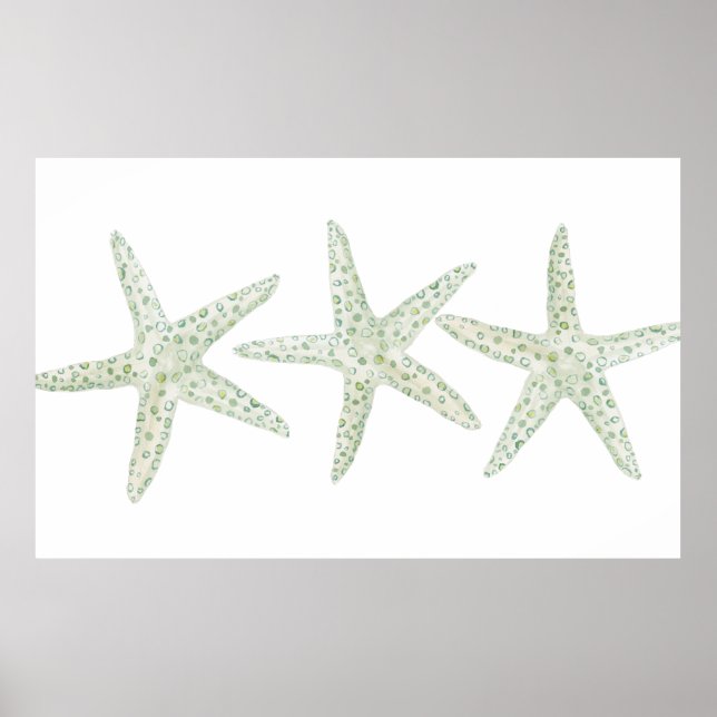 Watercolor Starfish Trio Poster (Front)