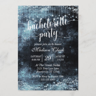 Watercolor Starry Bachelorette Party Invitation