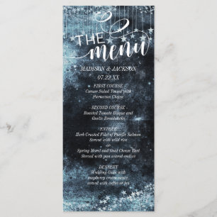 Watercolor Starry Night Celestial Wedding Menu